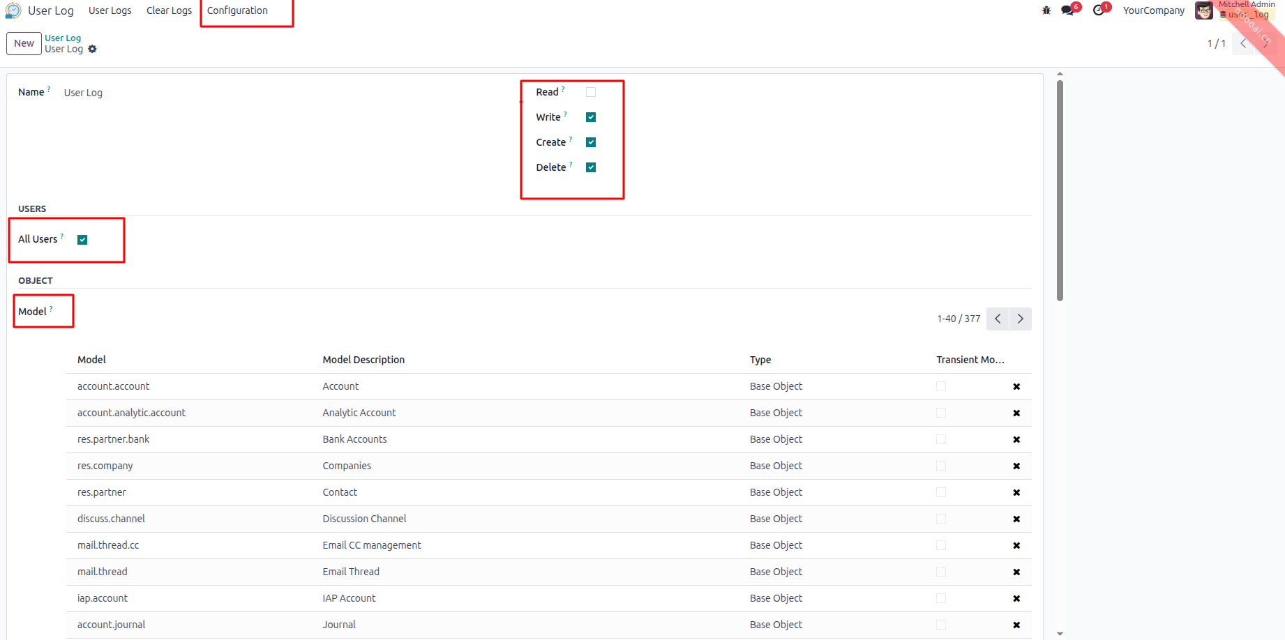 Create Audit Configuration