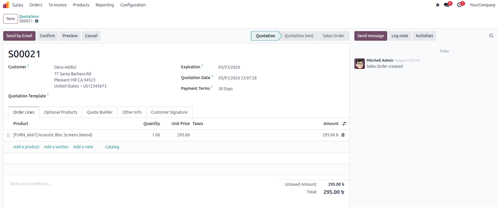 Tracked Create Activity